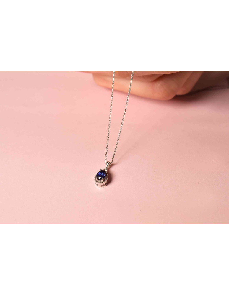 safir kolye  0.73 carat pırlanta