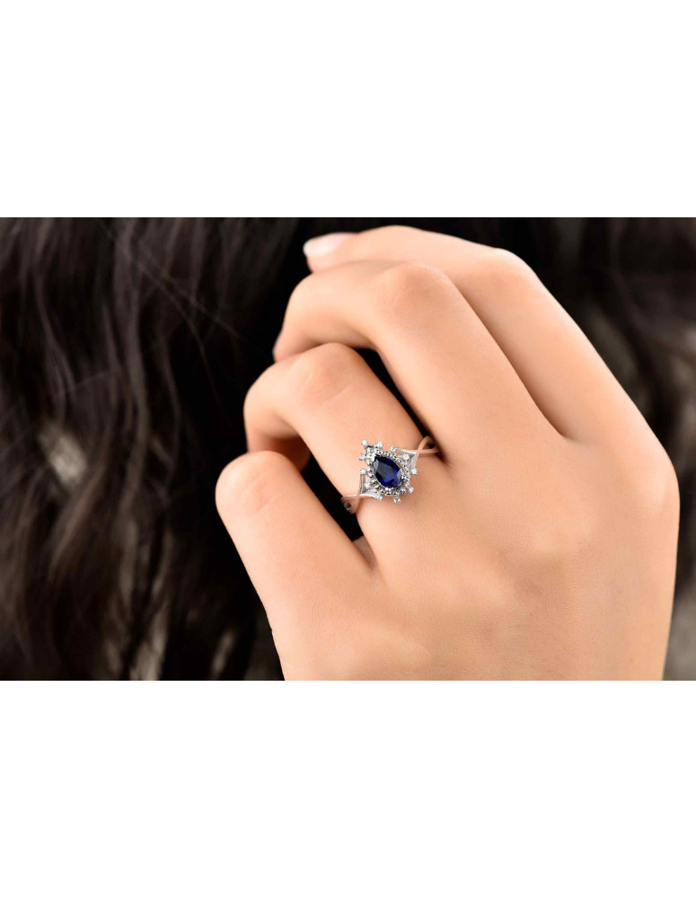 pırlanta yüzük 0.76 carat safir 