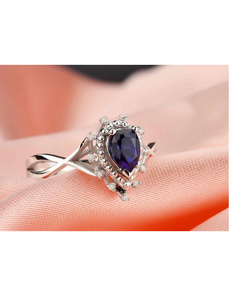 pırlanta yüzük 0.76 carat safir 