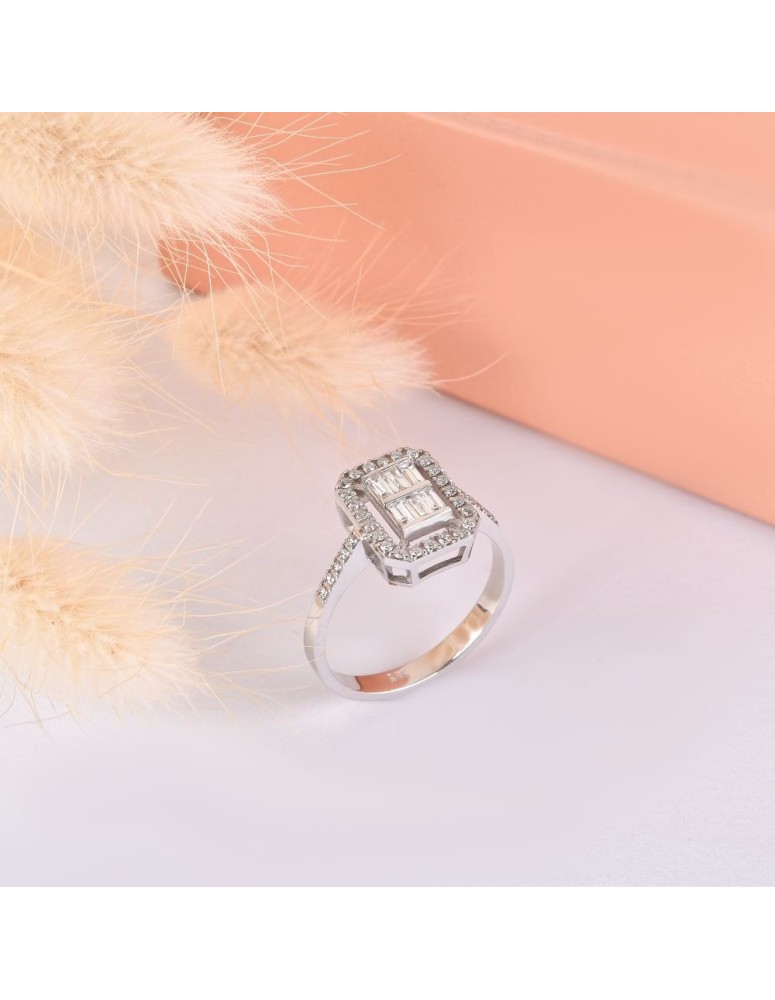 baget pırlanta yüzük 0.34 carat 