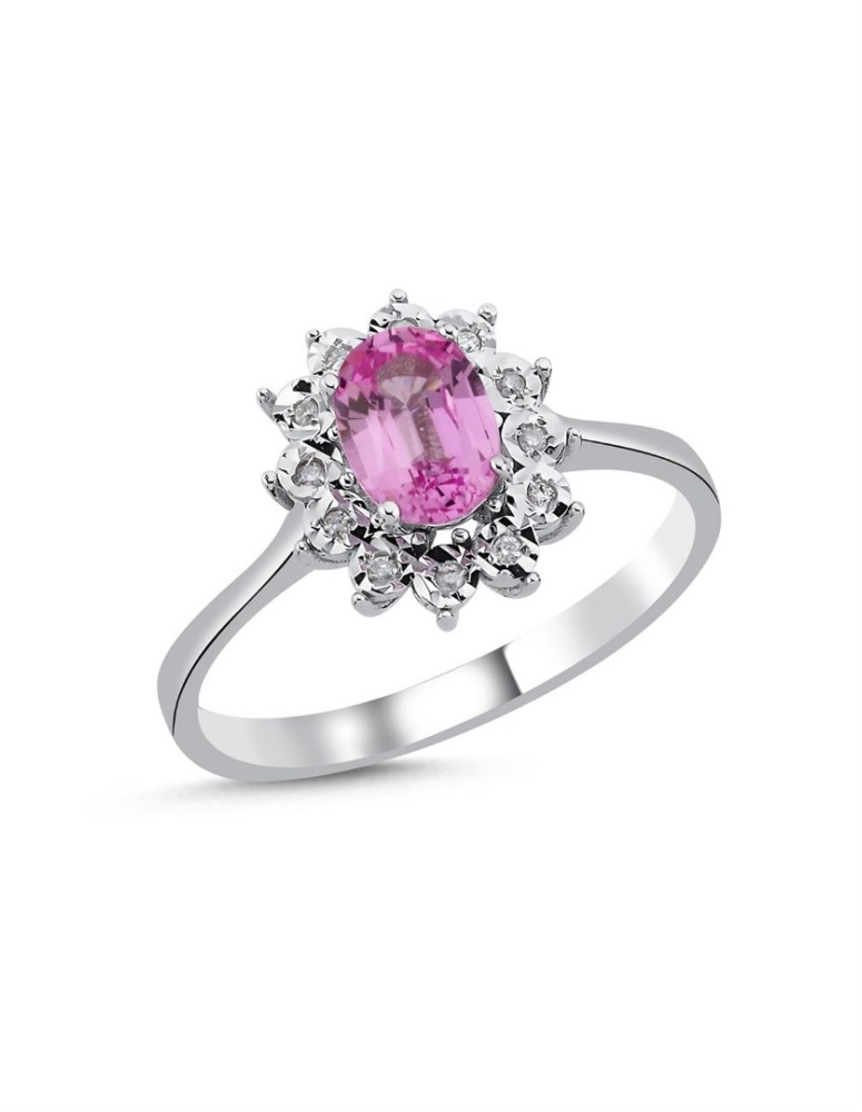 Pembe Topaz pırlanta yüzük 1.01 carat 