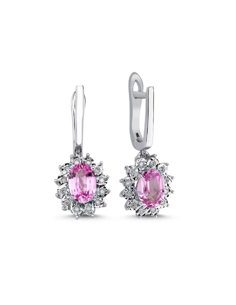 pırlanta Küpe 2.26 carat Pembe Topaz