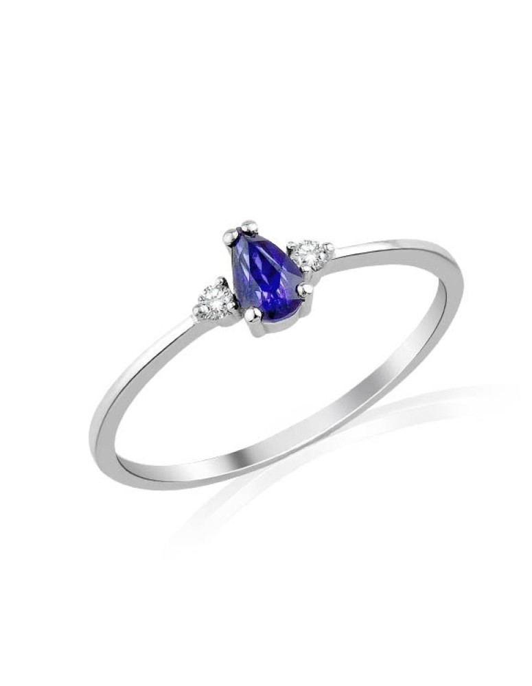 pırlanta yüzük 0.29 carat Safir 