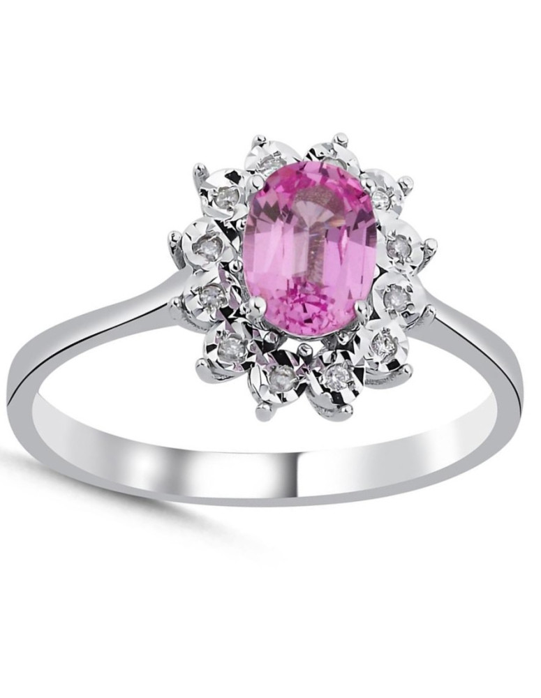 Pembe Topaz pırlanta yüzük 1.01 carat 