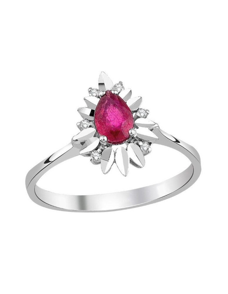 yakut pırlanta yüzük 0.60 carat ruby