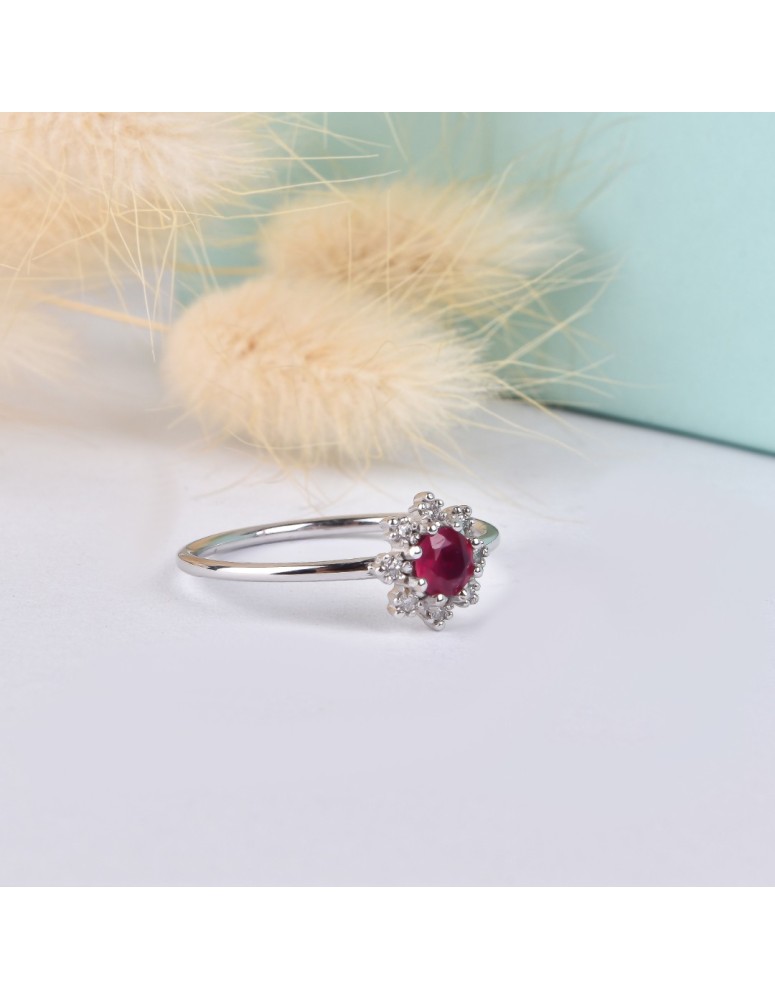 yakut ruby pırlanta yüzük 0.29 carat 